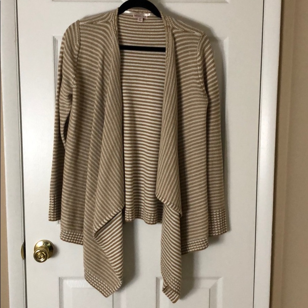 Cream and tan stripes cardigan